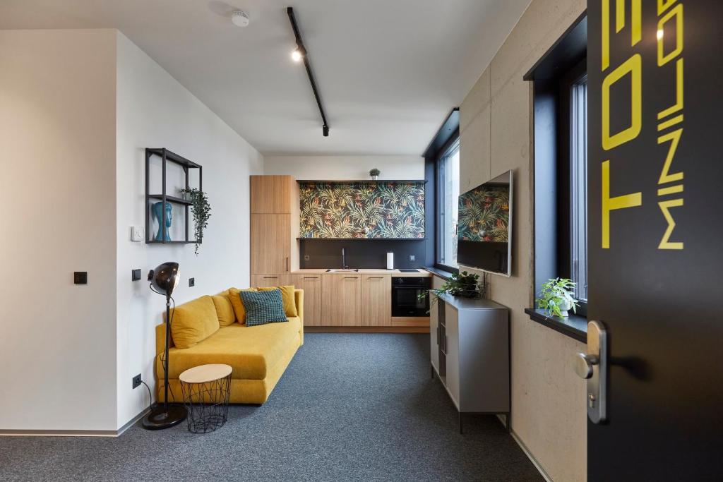 Posezení v ubytování miniLOFT apartments Leonding 24 hours