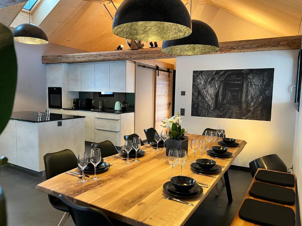 Kuchyň nebo kuchyňský kout v ubytování Chalet Charbon