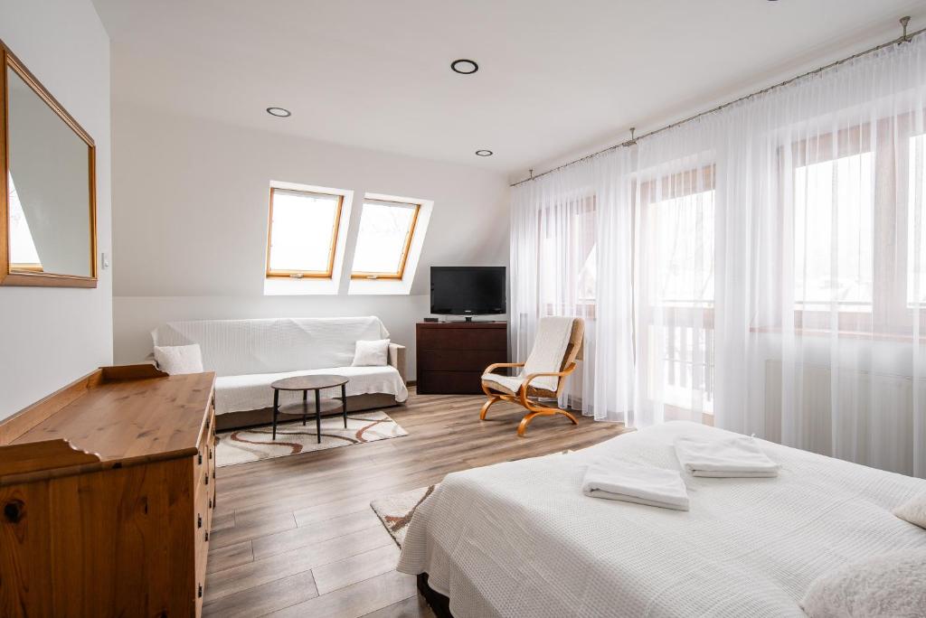 Televízia a/alebo spoločenská miestnosť v ubytovaní Apartamenty Dagmara i Irka Zakopane