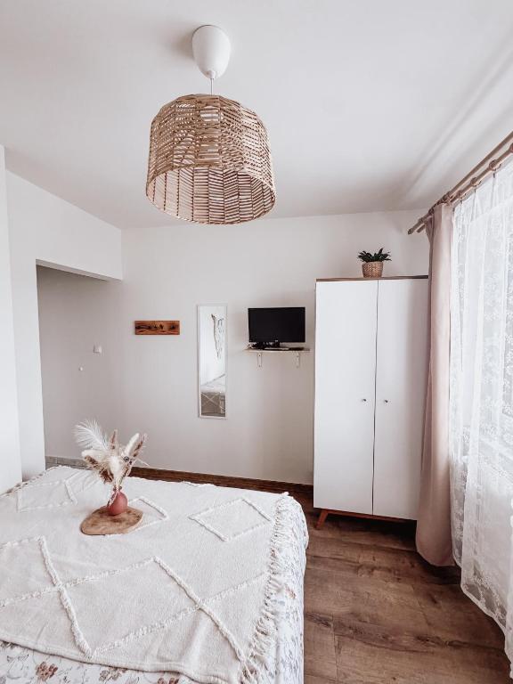 Televízia a/alebo spoločenská miestnosť v ubytovaní Koralik - BOHO Apartamenty z BALIĄ w CENIE! Kluszkowce - 1 km od Velo Czorsztyn i CzorsztynSKI