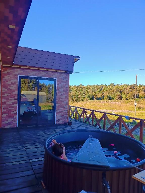 cabaña vista al volcán con opción a tinaja