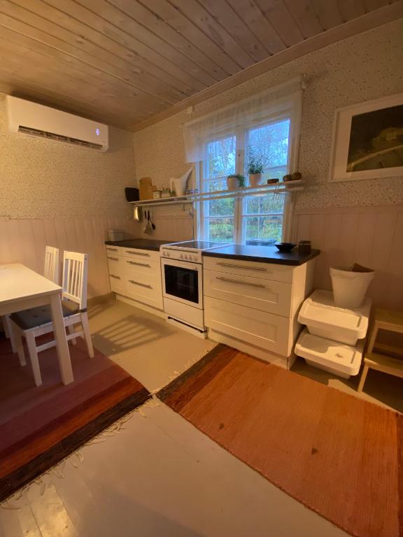 Kuchyň nebo kuchyňský kout v ubytování Kleines Haus in Schweden