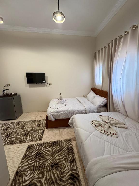 Postel nebo postele na pokoji v ubytování King hur pyramids inn