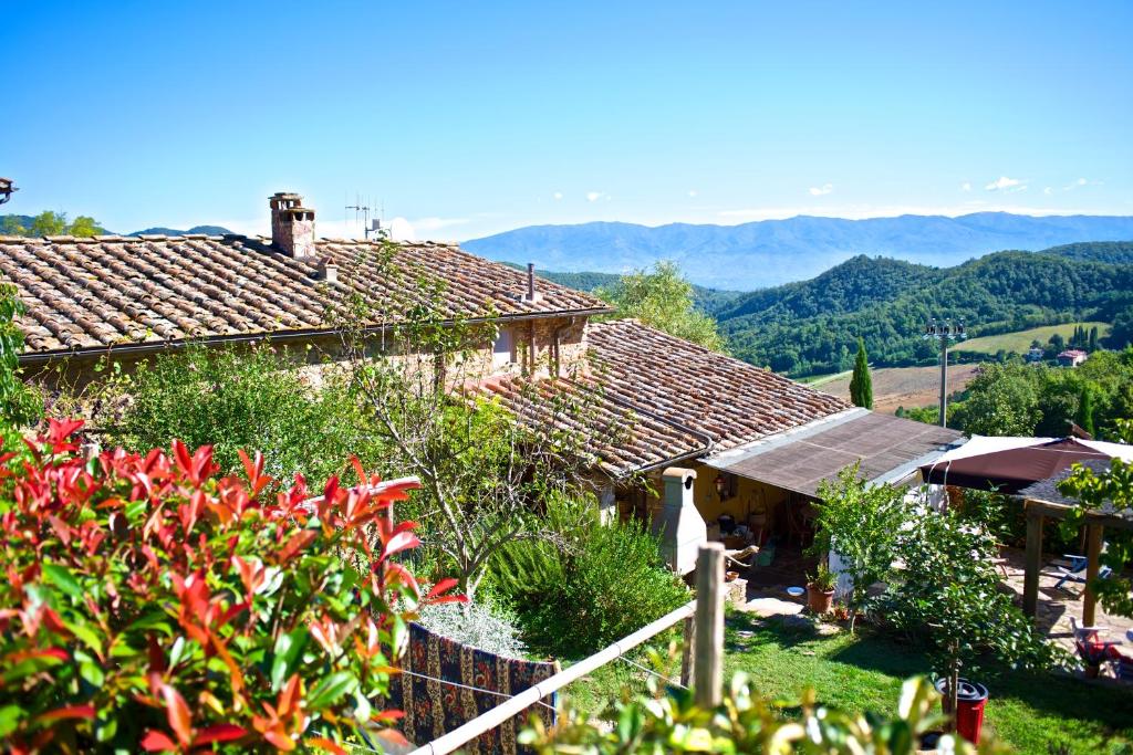 グレーヴェ・イン・キアンティにあるLionforti Da Vicoの山の景色を望む家