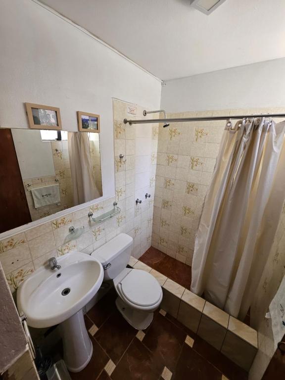 Koupelna v ubytování Hotel Acuario