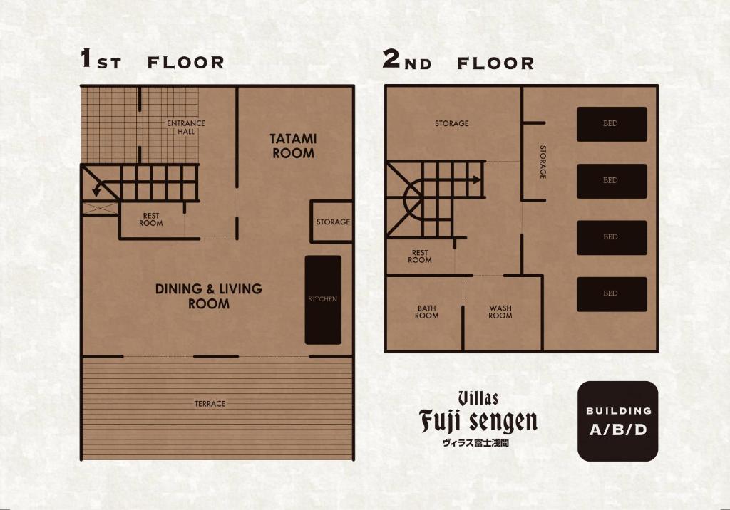 Půdorys ubytování Villas Fuji Sengen ヴィラス富士浅間