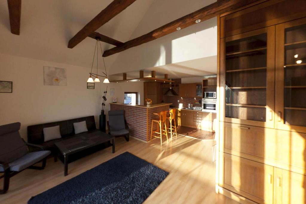 Kuchyň nebo kuchyňský kout v ubytování Penzion Apartmány Resident