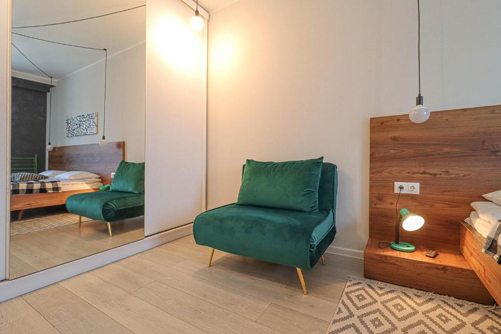 Postel nebo postele na pokoji v ubytování Super Bright&Stylish Apartment In Gudauri