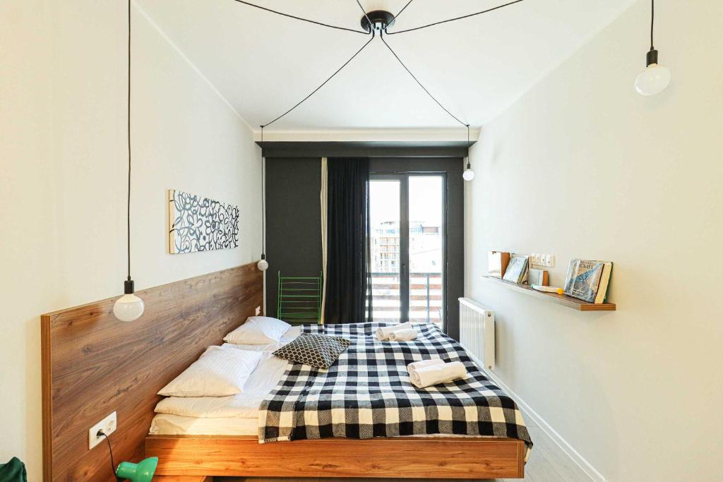 Postel nebo postele na pokoji v ubytování Super Bright&Stylish Apartment In Gudauri