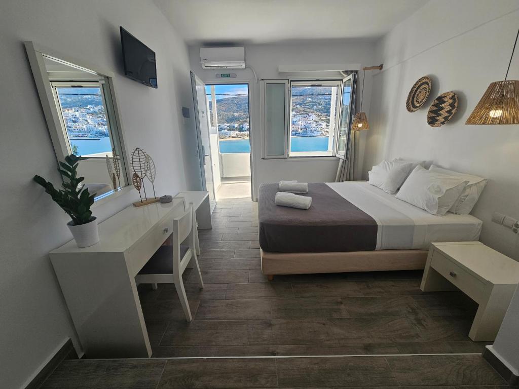 TV a/nebo společenská místnost v ubytování Galazio Rooms & Suites
