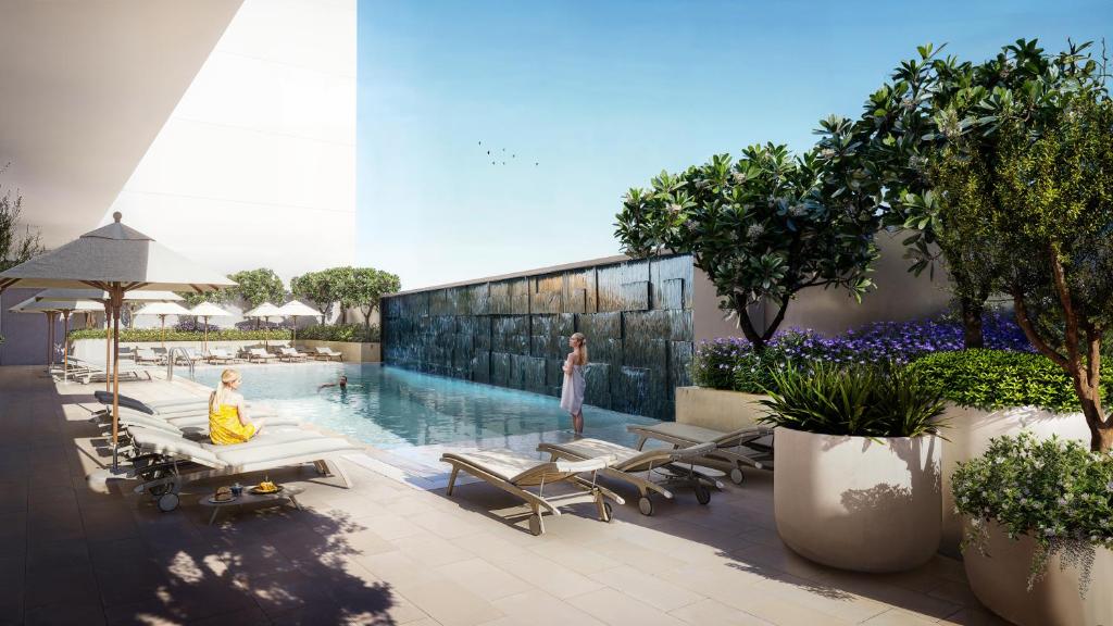 Bazén v ubytování Sky Bay Dubai Business Bay nebo v jeho okolí