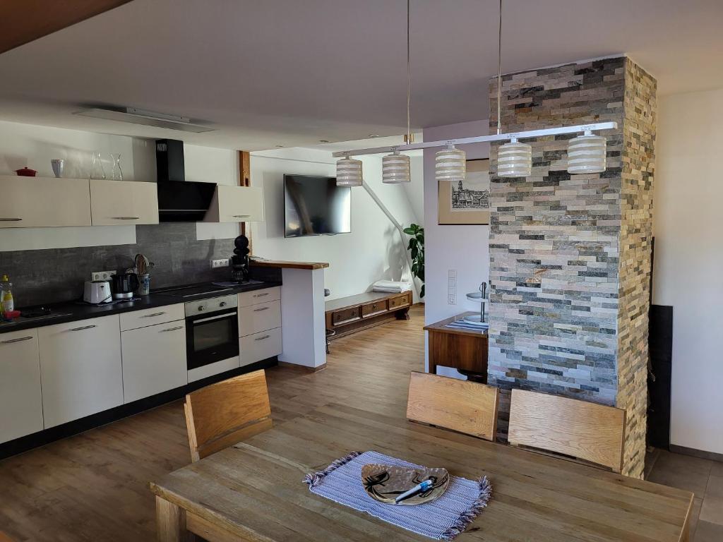 Kuchyň nebo kuchyňský kout v ubytování Ferienwohnung Maja