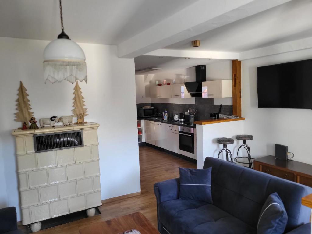 Kuchyň nebo kuchyňský kout v ubytování Ferienwohnung Maja