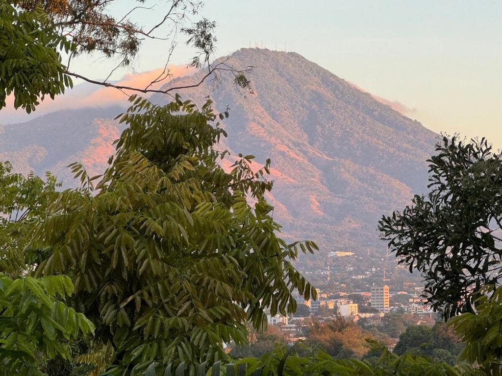 サン・サルバドルにあるLa Bella Suiteの遠くの山と街と木