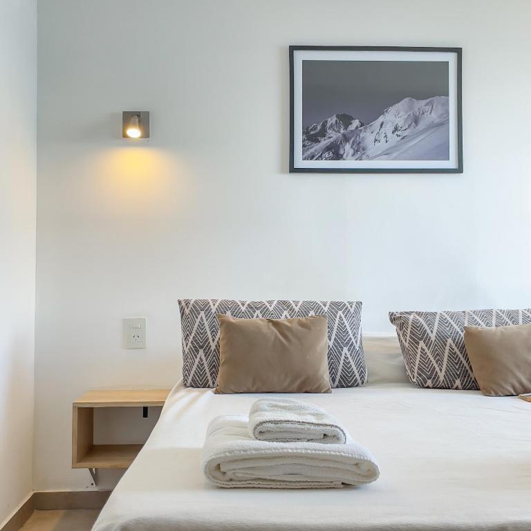 Postel nebo postele na pokoji v ubytování Hosteria Santa Rita