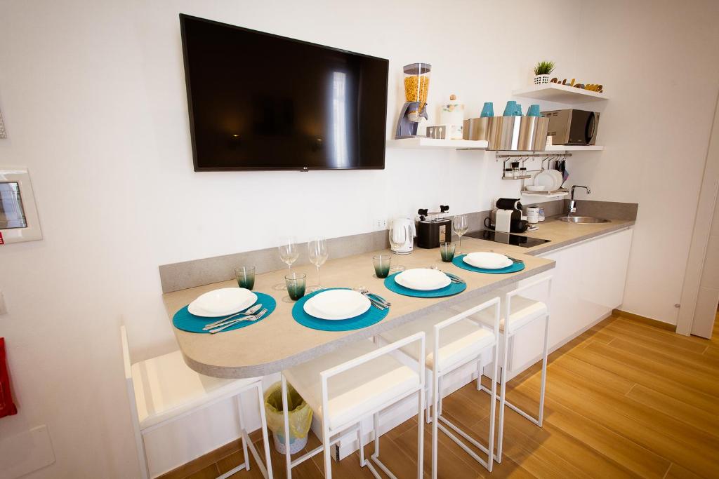 Kuchyň nebo kuchyňský kout v ubytování Suites 5 Terre La Spezia
