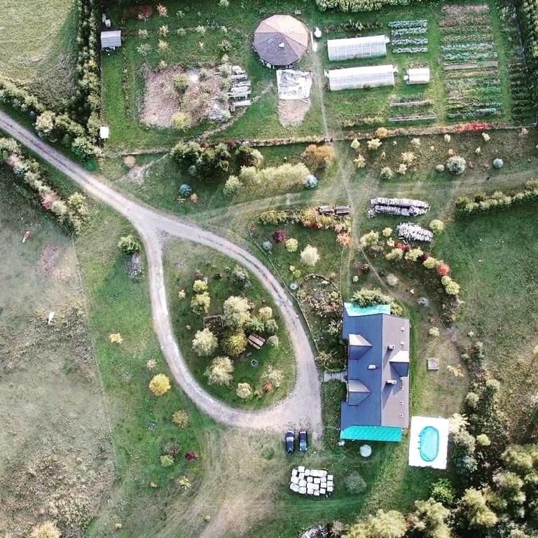 Letecký snímek ubytování Agroturystyka Zadnie Łuki