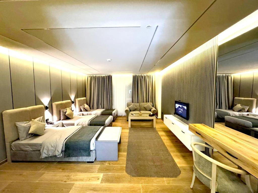TV a/nebo společenská místnost v ubytování Queens Suite Hotel