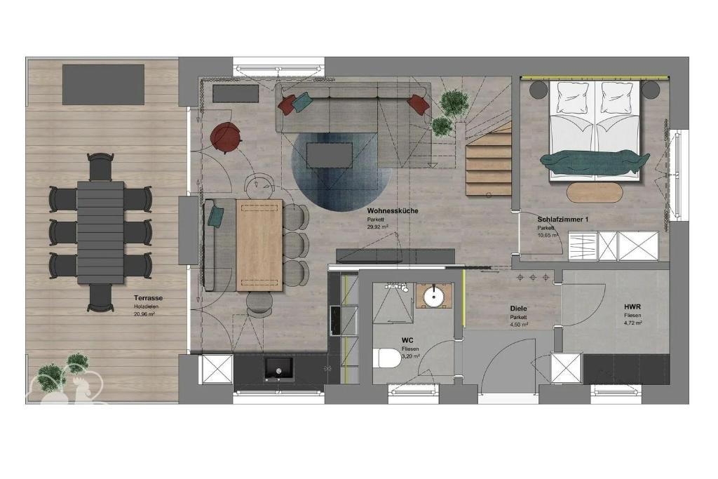 Půdorys ubytování Hahnenklee Ferienchalets