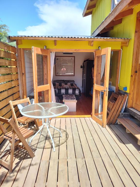 Balkón nebo terasa v ubytování Cabaña Jardín del Río