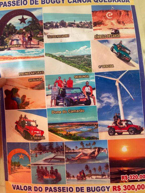 a collage of pictures of different types of cars at Casa da orla in Aracati