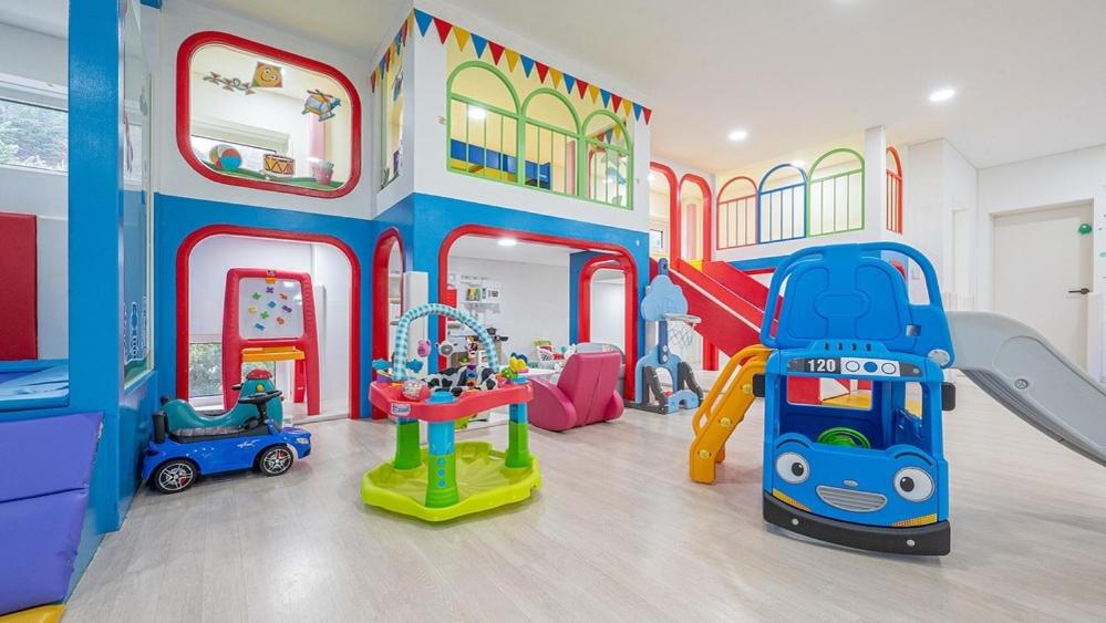 a play room with many different kinds of play equipment at Gapyeong Kongkong Kids Pool Villa in Mak-kol