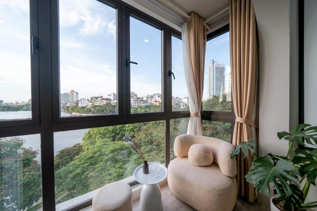 Balkón nebo terasa v ubytování Aimee House Homestay Trấn Vũ