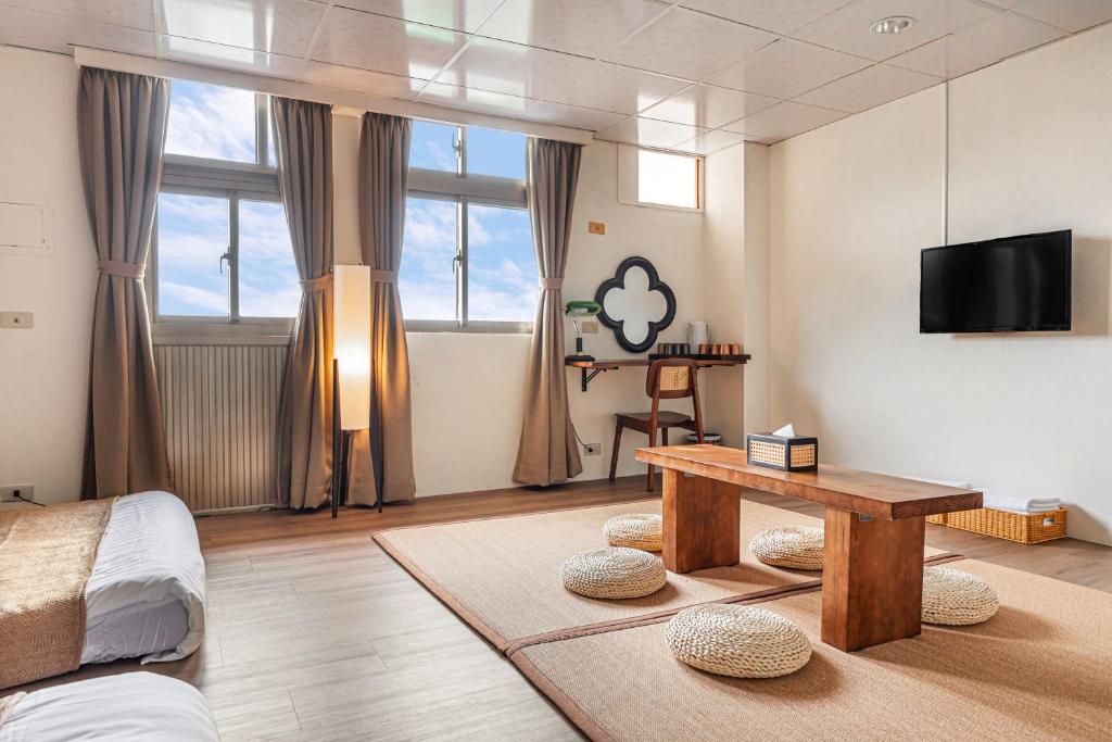 TV a/nebo společenská místnost v ubytování Jiufen Nostalgic Inn