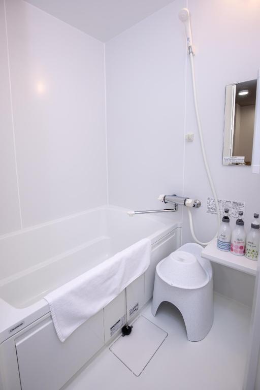 Koupelna v ubytování Hotel Umenoyu