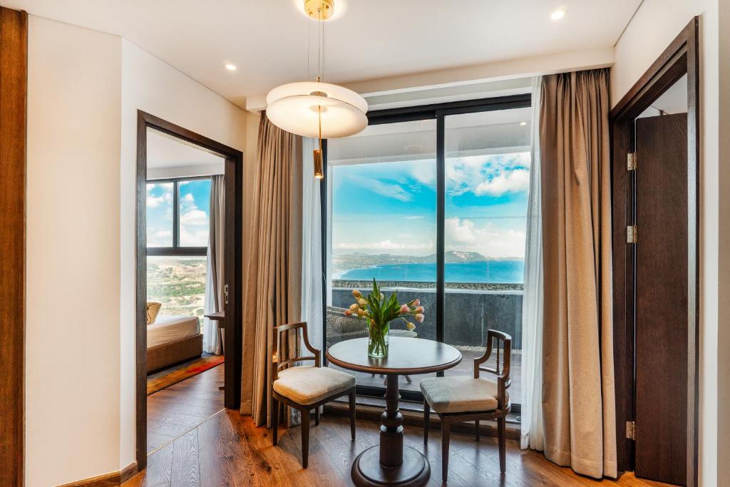 Ένα ή περισσότερα κρεβάτια σε δωμάτιο στο Apec Mandala Apartment Sunrise & Sea View