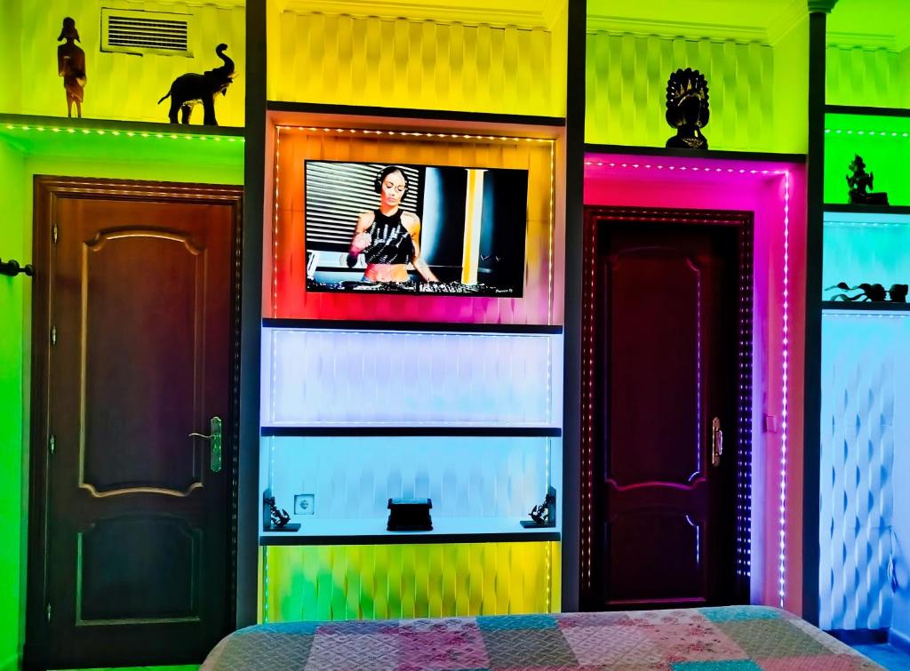 A television and/or entertainment centre at The Magic House