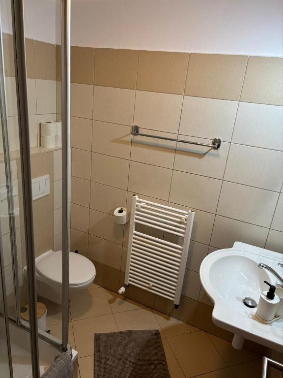 Koupelna v ubytování Privát Kompišovci