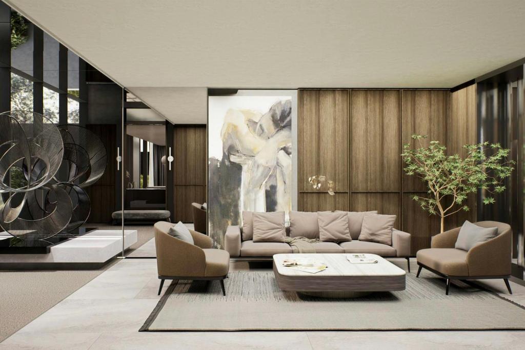 a living room with a couch and a table and chairs at Residence Inn by Marriott Antalya in Antalya