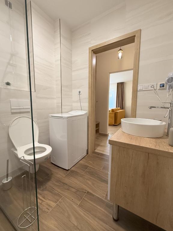 Koupelna v ubytování Viola Apartman
