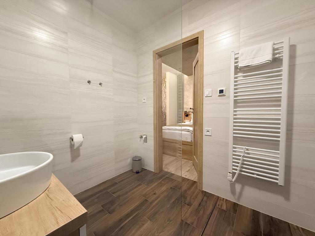 Koupelna v ubytování Viola Apartman