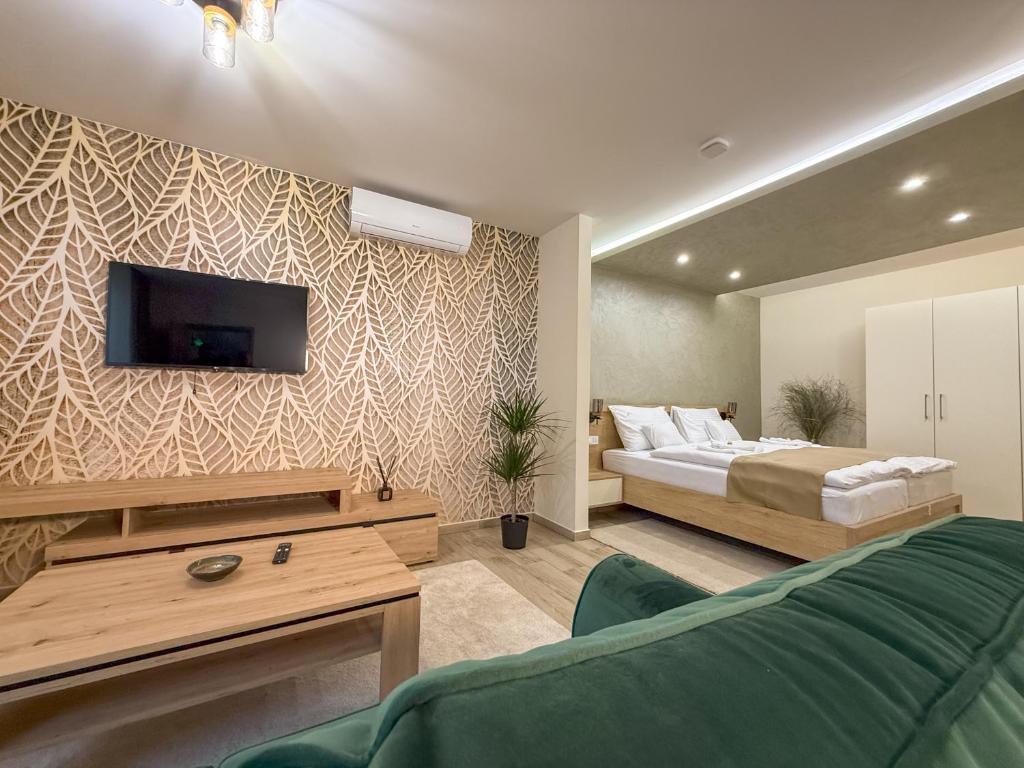 TV a/nebo společenská místnost v ubytování Viola Apartman
