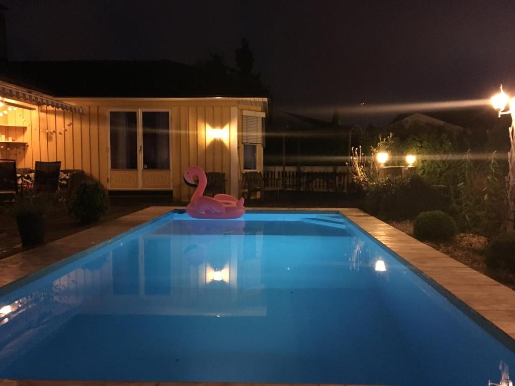 Bazén v ubytování Pool & Sauna Studio-Apartment Porsgrunn nebo v jeho okolí