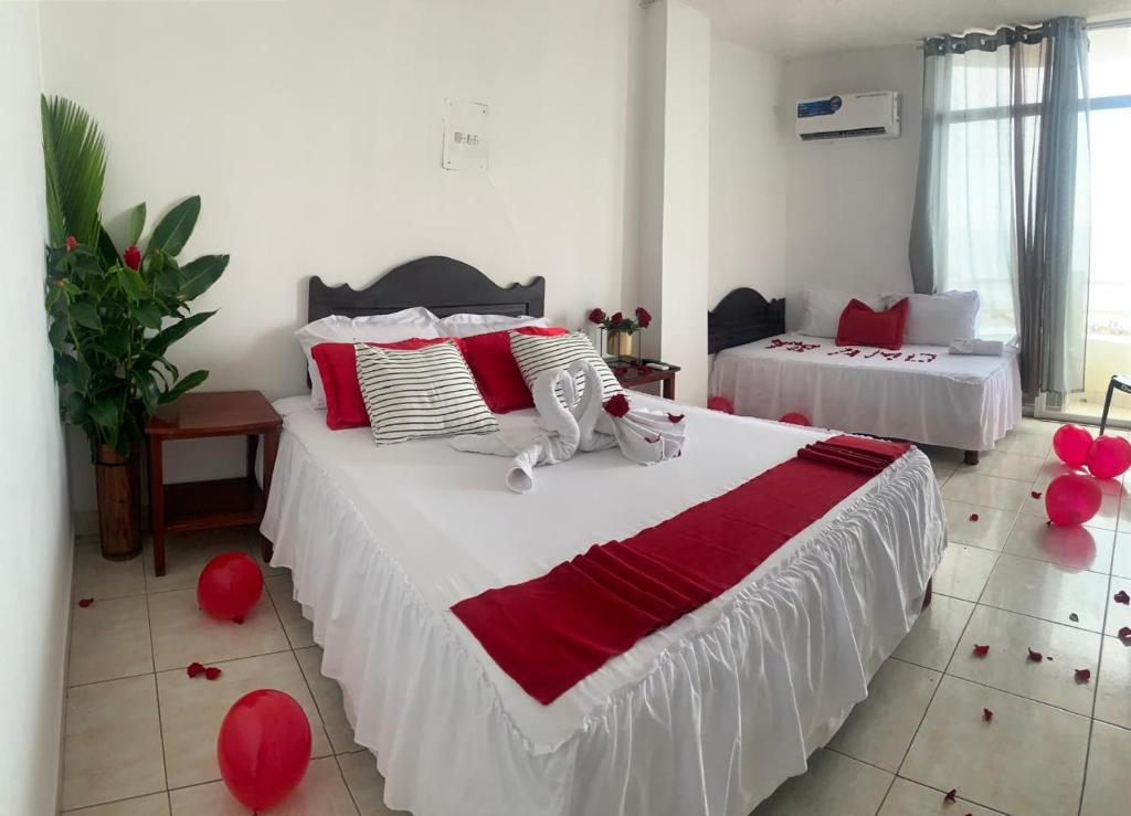 Postel nebo postele na pokoji v ubytování HOTEL PAL-MAR