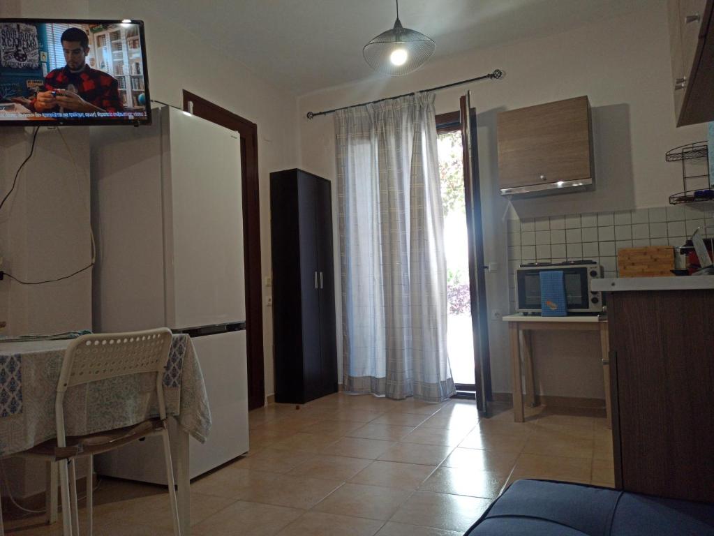 Kuchyň nebo kuchyňský kout v ubytování Poseidon Apartments