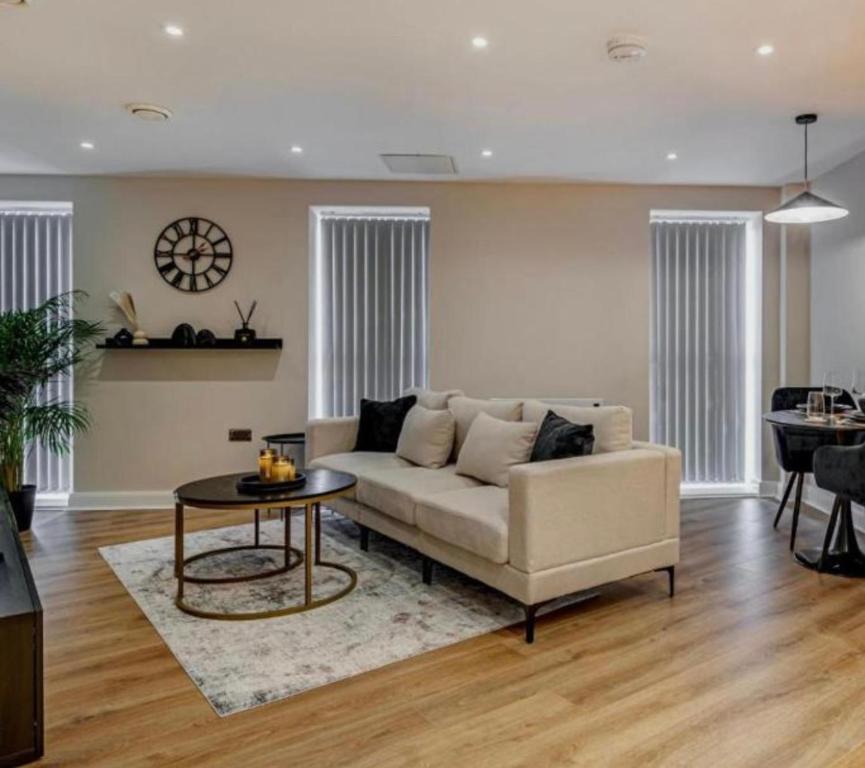 Χώρος καθιστικού στο Chic 1 Bed Apartment, Leeds City Centre