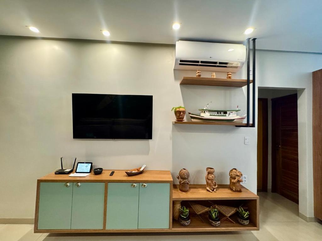 Kuchyň nebo kuchyňský kout v ubytování Flat Tapajós Alter 2 quartos, cozinha, climatizado, wifi 200mbps, estacionamento e self check-in