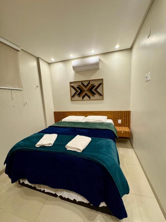 Postel nebo postele na pokoji v ubytování Flat Tapajós Alter 2 quartos, cozinha, climatizado, wifi 200mbps, estacionamento e self check-in