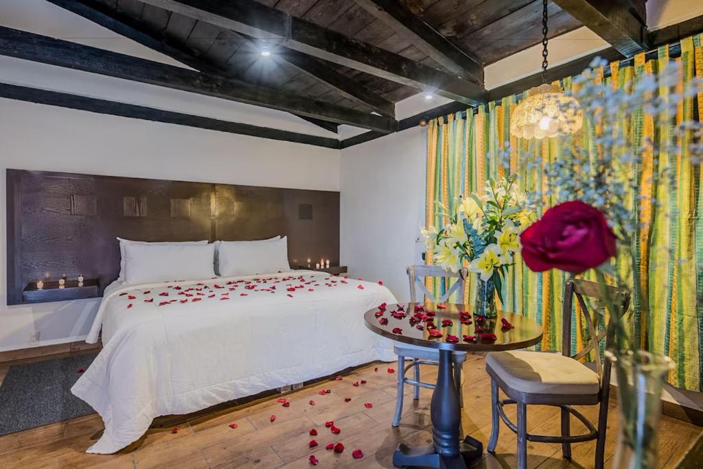 Postel nebo postele na pokoji v ubytování Hotel Chocolate Carruaje