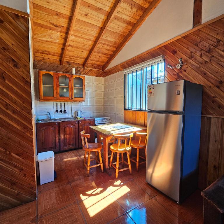 Kuchyň nebo kuchyňský kout v ubytování Cabañas y Tinajas Borde río