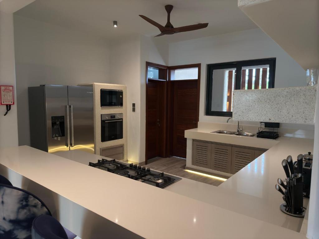 Kuchyň nebo kuchyňský kout v ubytování Maharani Apartments