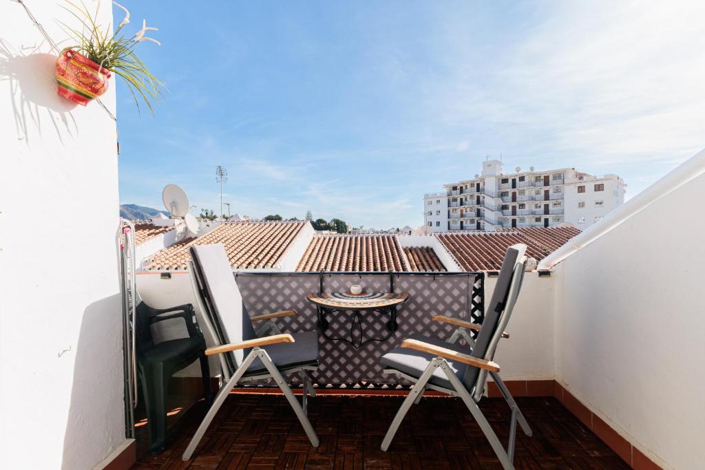 Balkón alebo terasa v ubytovaní Cosy apartment in Verano Azul