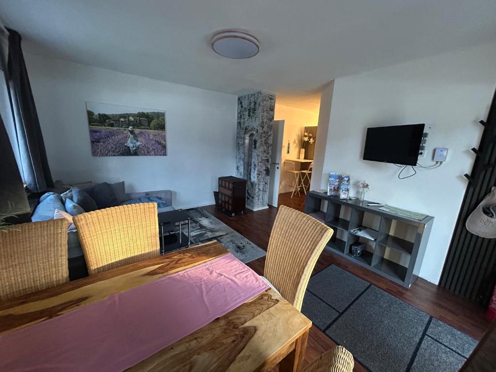 TV a/nebo společenská místnost v ubytování Apartment Leitn