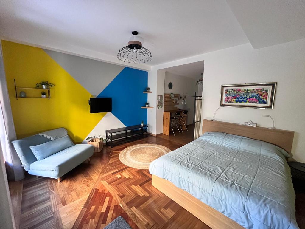 Posteľ alebo postele v izbe v ubytovaní Studio Falconara