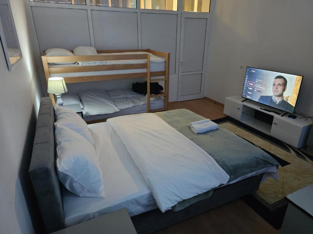 Postel nebo postele na pokoji v ubytování Hostel Nikšić