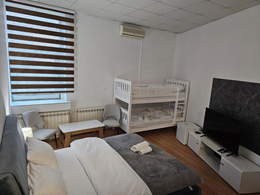 Postel nebo postele na pokoji v ubytování Hostel Nikšić